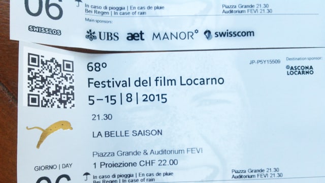 Ein Ticket für einen Film am Festival in Locarno. Ein Ticket für einen Film am Festival in Locarno.