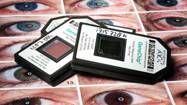 Computerchips auf einem Foto mit lauter Augen Computerchips auf einem Foto mit lauter Augen