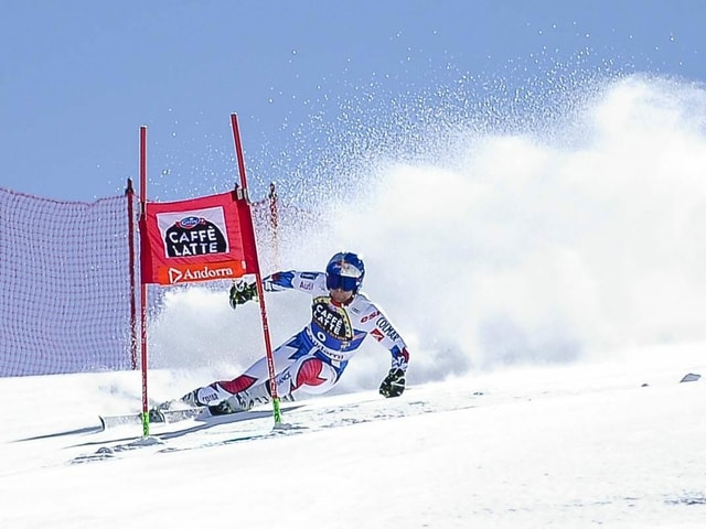 Alexis Pinturault bei einem Rennen in Soldeu. Alexis Pinturault bei einem Rennen in Soldeu.