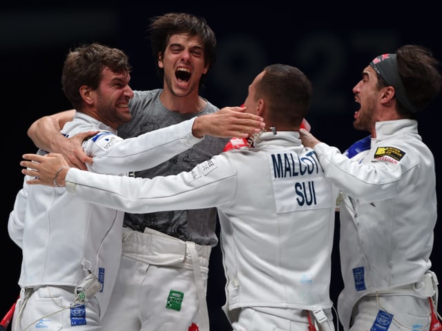 Benjamin Steffen, Michele Niggeler, Lucas Malcotti und Max Heinzer. Benjamin Steffen, Michele Niggeler, Lucas Malcotti und Max Heinzer.