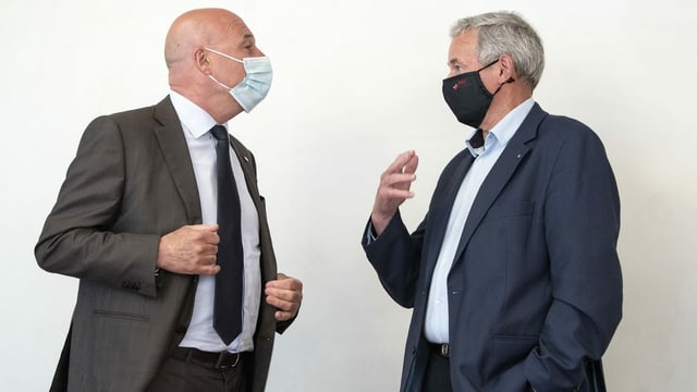 Regazzi und Berdoz im Gespräch. Regazzi und Berdoz im Gespräch.