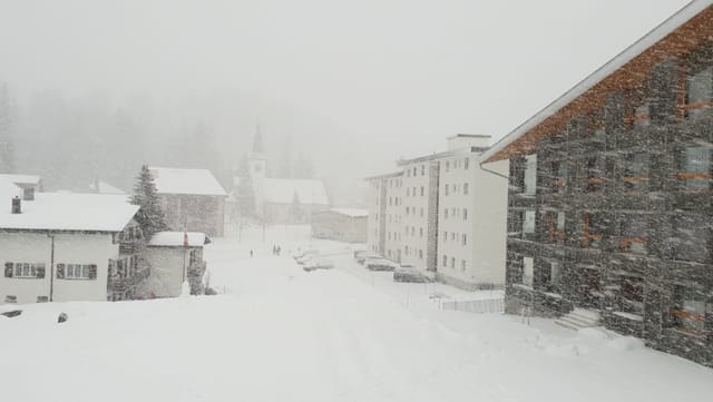 Schneetreiben auf der Lenzerheide. Schneetreiben auf der Lenzerheide.