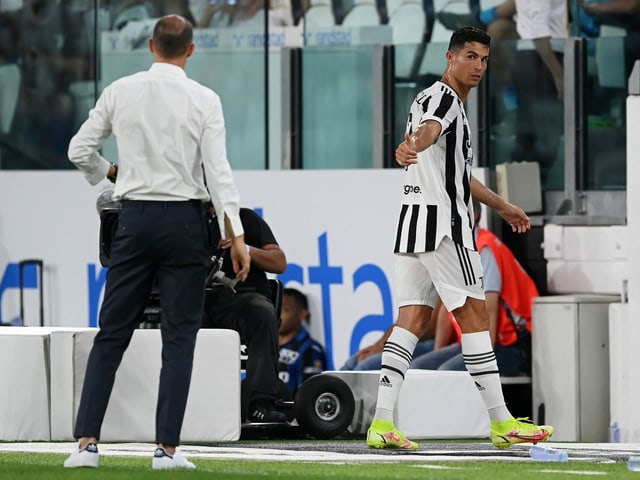 Cristiano Ronaldo und Trainer Massimiliano Allegri. Cristiano Ronaldo und Trainer Massimiliano Allegri.
