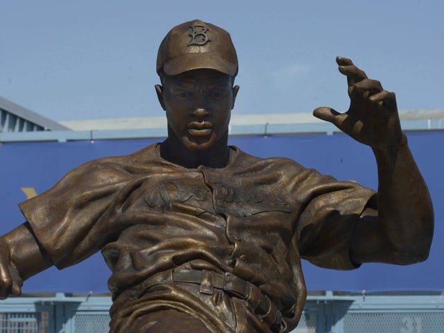 Statue von Jackie Robinson. Statue von Jackie Robinson.