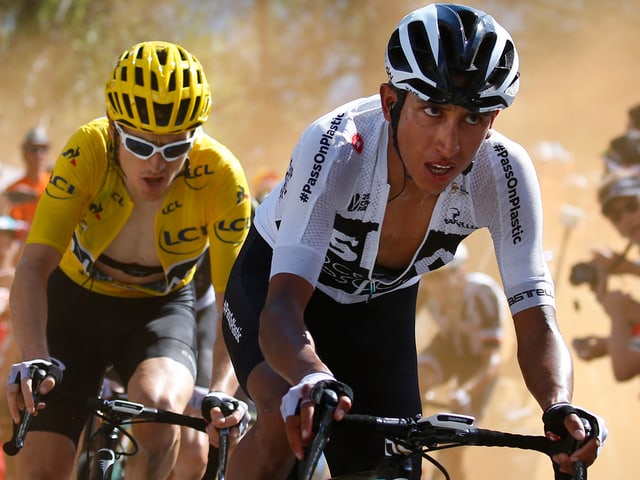 Geraint Thomas und Edelhelfer Egan Bernal. Geraint Thomas und Edelhelfer Egan Bernal.