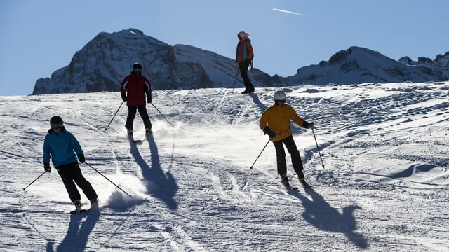 Skifahrer auf der Piste Skifahrer auf der Piste