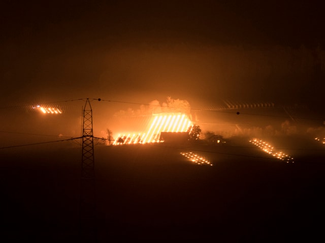 Flammen in Rebbergen. Flammen in Rebbergen.