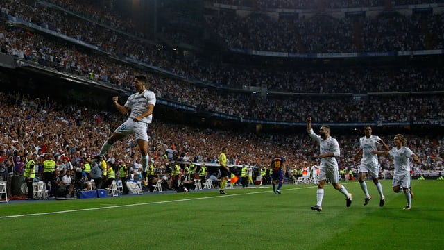 Marco Asensio jubelt. Marco Asensio jubelt.