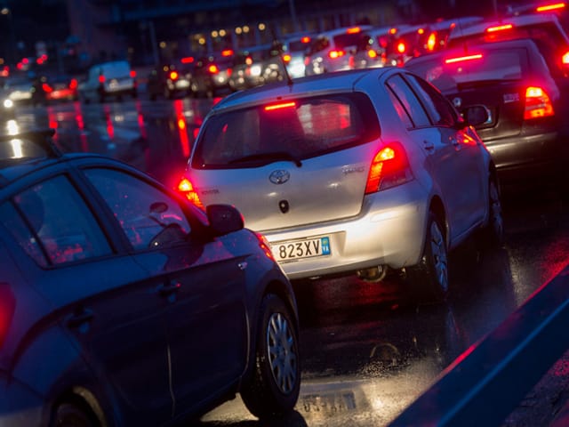Autos im Stau.