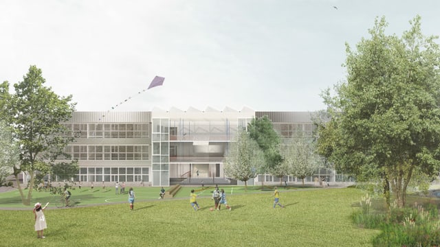 In der neuen Schulanlage Guggach sollen dereinst über 250 Kinder in die Schule gehen. In der neuen Schulanlage Guggach sollen dereinst über 250 Kinder in die Schule gehen.