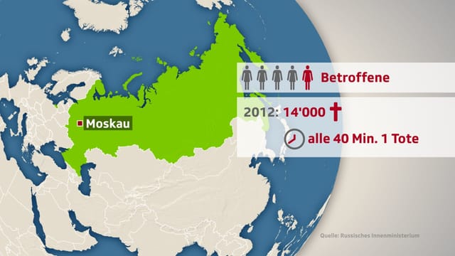 Grafik zu den Betroffenen: 2012 starben 14'000 Menschen Opfer an häuslicher Gewalt. Grafik zu den Betroffenen: 2012 starben 14'000 Menschen Opfer an häuslicher Gewalt.