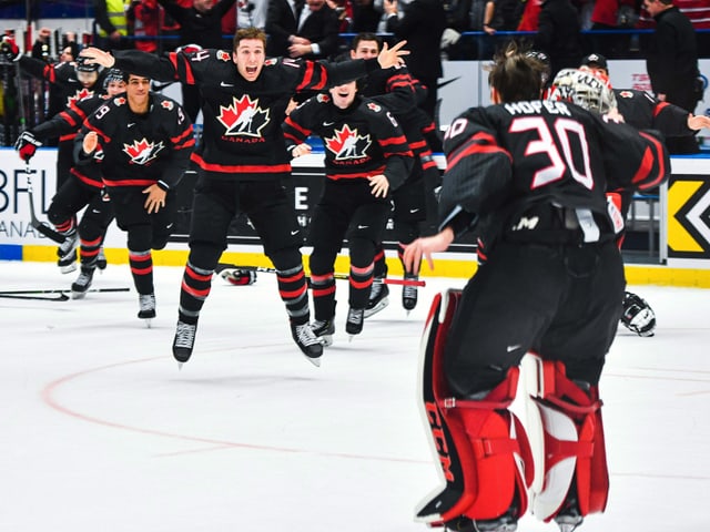 Eishockey-Spieler jubeln Eishockey-Spieler jubeln