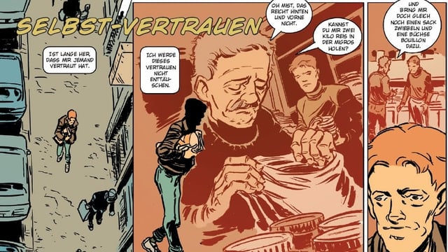 Ausschnitt aus einem Comic der Gassenzeitung Ausschnitt aus einem Comic der Gassenzeitung