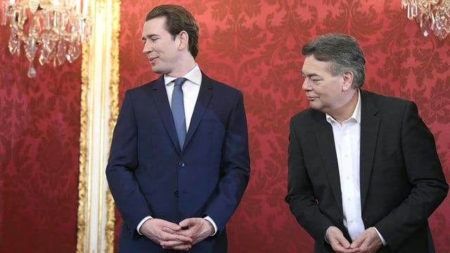 Im Bild: Kurz (links) mit dem Grünen Vizekanzler Werner Kogler. Im Bild: Kurz (links) mit dem Grünen Vizekanzler Werner Kogler.
