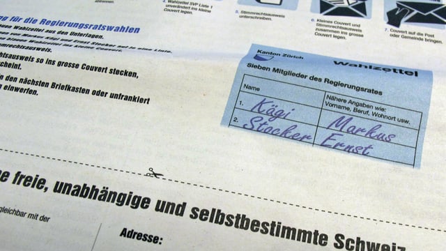 Wahlzeitung mit Wahlzettel Wahlzeitung mit Wahlzettel