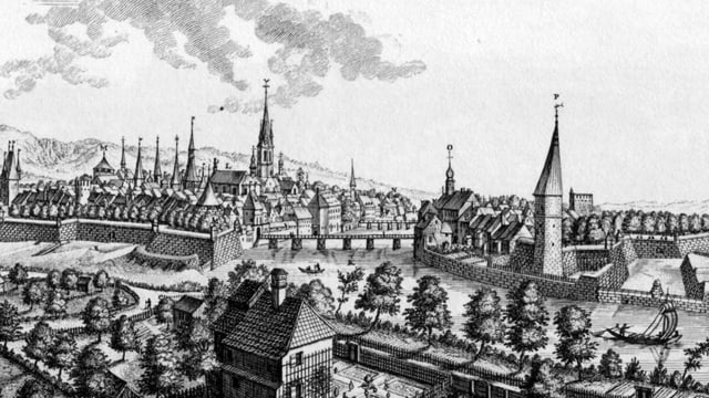 Kupferstich der Stadt Solothurn. Kupferstich der Stadt Solothurn.