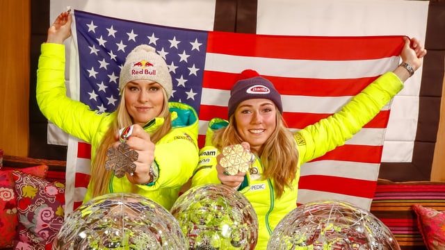 Lindsey Vonn und Mikaela Shiffrin. Lindsey Vonn und Mikaela Shiffrin.
