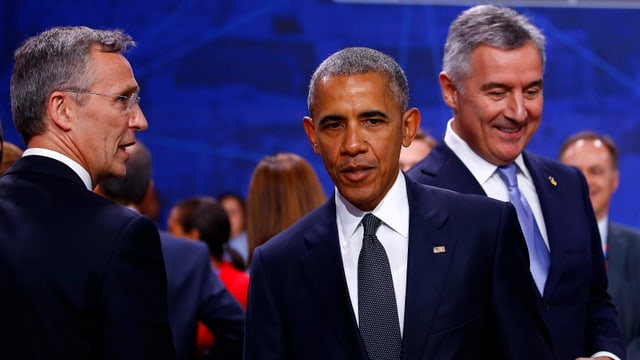 Nato-Generalsekretär Jens Stoltenberg (linke Seite) und US-Präsident Barack Obama. Nato-Generalsekretär Jens Stoltenberg (linke Seite) und US-Präsident Barack Obama.