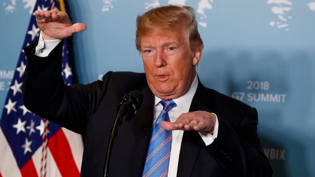 Donald Trump an einer Medienkonferenz Donald Trump an einer Medienkonferenz