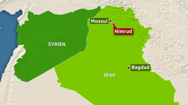 Grafische Karte mit Syrien und Irak Grafische Karte mit Syrien und Irak