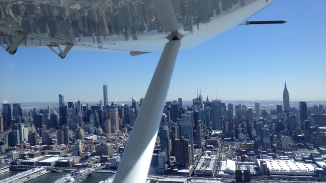 Aussicht auf Manhattan aus Harris Flugzeug. Aussicht auf Manhattan aus Harris Flugzeug.