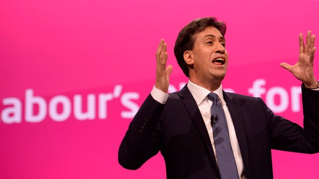 Labour-Chef Ed Miliband auf dem Parteitag in Manchester Labour-Chef Ed Miliband auf dem Parteitag in Manchester