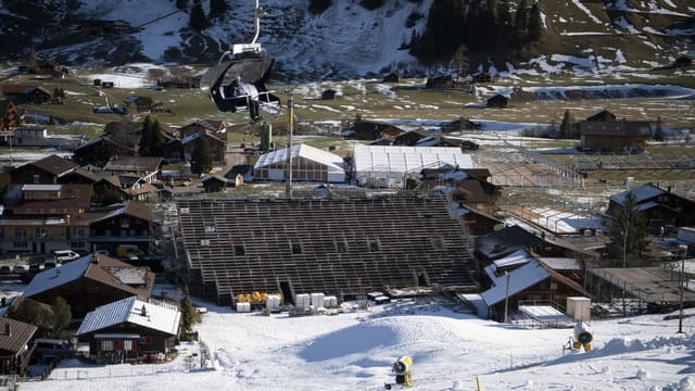 Der Zielhang in Adelboden Anfang Januar 2020. Der Zielhang in Adelboden Anfang Januar 2020.