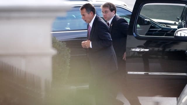 Der Republikaner John Boehner auf dem Weg ins Weisse Haus. Der Republikaner John Boehner auf dem Weg ins Weisse Haus.