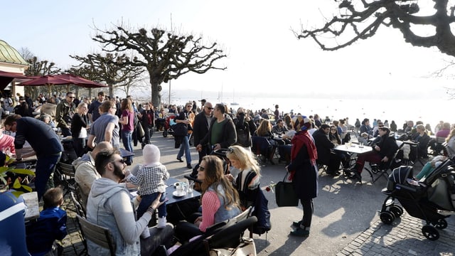 Menschen am Zürichsee. Menschen am Zürichsee.