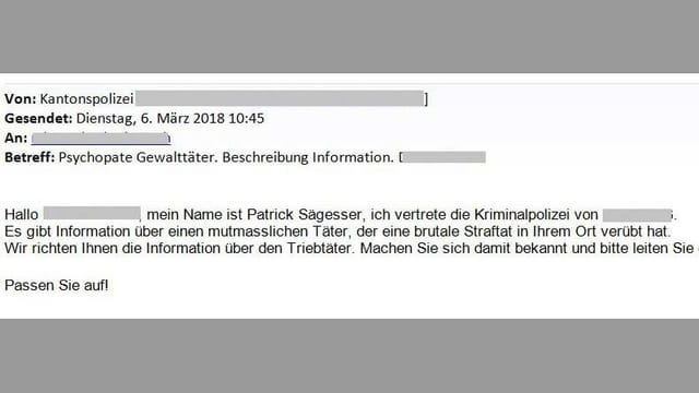 Ausschnitt aus einer Betrüger-Email Ausschnitt aus einer Betrüger-Email
