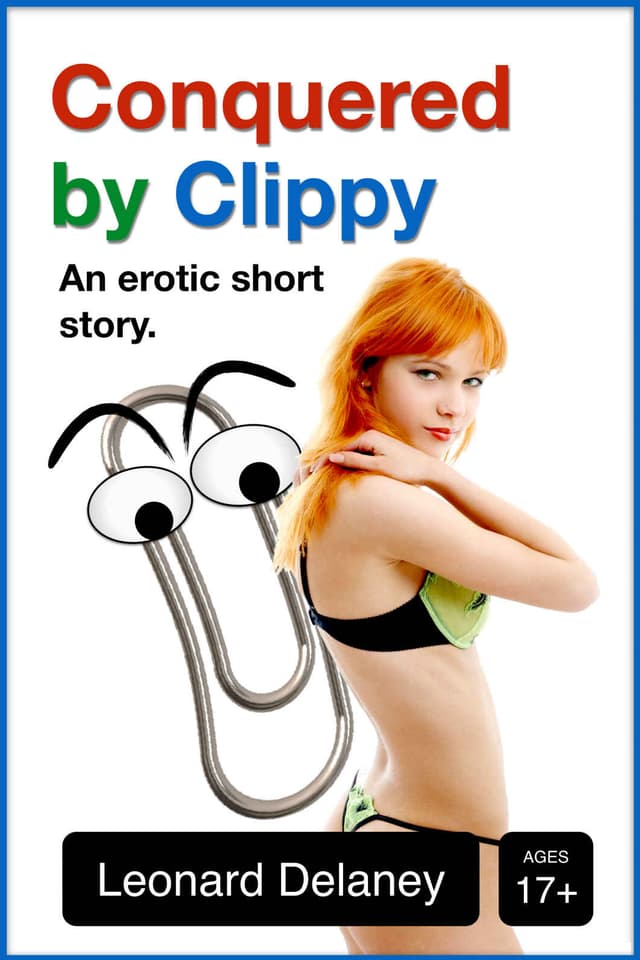 Eine kanpp bekleidete junge Frau wird von der Briefklammer Clippy beglotzt. Eine kanpp bekleidete junge Frau wird von der Briefklammer Clippy beglotzt.