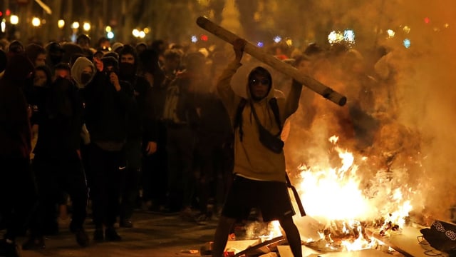 Ausschreitungen in Barcelona. Ausschreitungen in Barcelona.