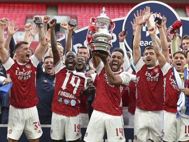 Matchwinner Pierre-Emerick Aubameyang und Kollegen. Matchwinner Pierre-Emerick Aubameyang und Kollegen.