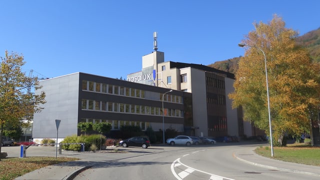 Das Firmengebäude von Posalux auf dem Bieler Bözingenfeld Das Firmengebäude von Posalux auf dem Bieler Bözingenfeld