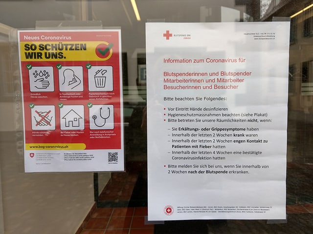 Plakat am Blutspendezentrum Plakat am Blutspendezentrum