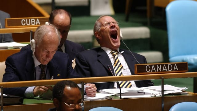 Diplomat gähnt während UNO-Vollversammlung Diplomat gähnt während UNO-Vollversammlung