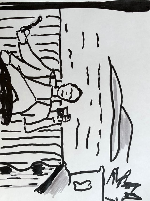 Commissario Montalbano sitzt auf seiner Terrasse mit einem Whisky in der Hand und einer Zigarette Commissario Montalbano sitzt auf seiner Terrasse mit einem Whisky in der Hand und einer Zigarette