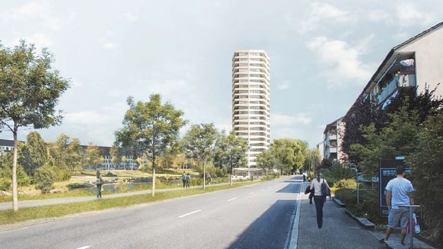 Modellbild des neuen Hochhauses Modellbild des neuen Hochhauses