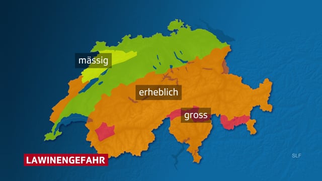 Gefahrenkarte der Lawinengefahr. Gefahrenkarte der Lawinengefahr.