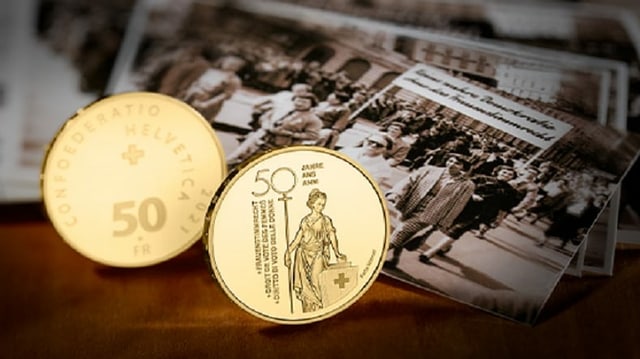 Goldene Gedenkmünze zu 50 Jahren Frauenstimmrecht. Goldene Gedenkmünze zu 50 Jahren Frauenstimmrecht.