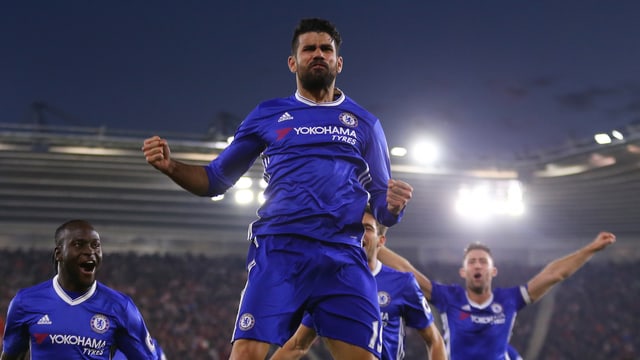Costa jubelt über sein Tor. Costa jubelt über sein Tor.