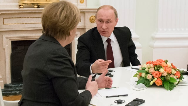 Angela Merkel bei ihrer «Diplomatie-Offensive» in Moskau am 6. Februar 2015 Angela Merkel bei ihrer «Diplomatie-Offensive» in Moskau am 6. Februar 2015