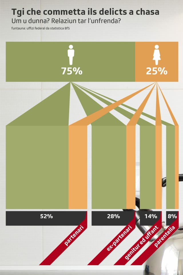 la grafica mussa la cumpart dad umens e da dunnas ch'èn violents cun il partenari, in ex-partenari, tranter genitur ed uffant, u en la parentella. la grafica mussa la cumpart dad umens e da dunnas ch'èn violents cun il partenari, in ex-partenari, tranter genitur ed uffant, u en la parentella.
