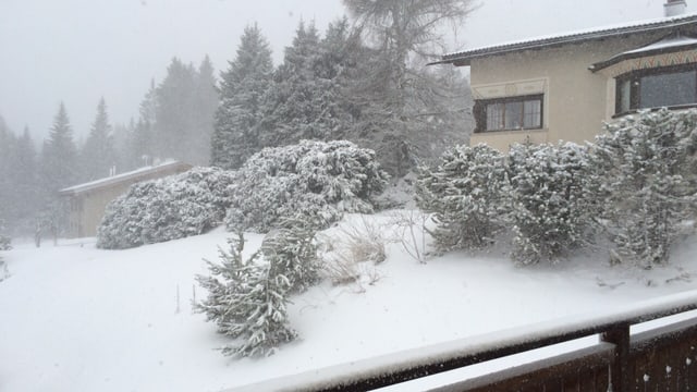 Am Sonntagmorgen meldete sich der Winter in der Lenzerheide zurück. Am Sonntagmorgen meldete sich der Winter in der Lenzerheide zurück.