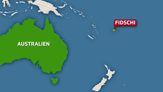 Karte zeigt die Fischi-Inseln östlich von Australien Karte zeigt die Fischi-Inseln östlich von Australien