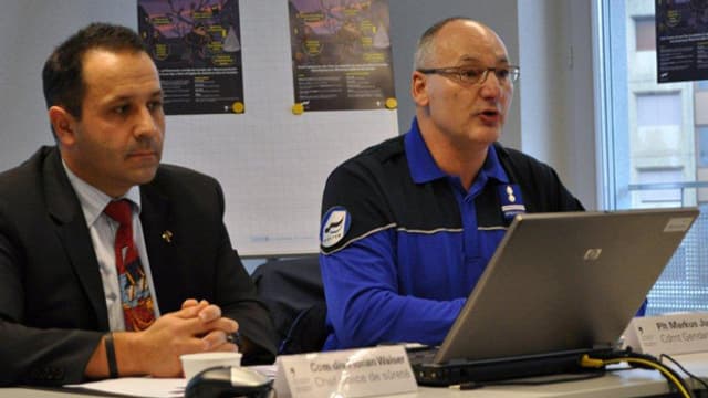 Florian Walser, Kripo-Chef und Markus Jungo von der Gendarmerie. Florian Walser, Kripo-Chef und Markus Jungo von der Gendarmerie.