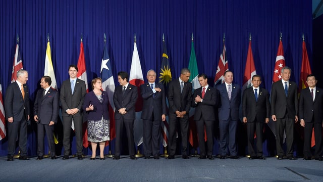 Die Staats- und Regierungschefs der TPP an einem Gipfel. Die Staats- und Regierungschefs der TPP an einem Gipfel.