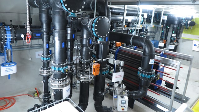 Blick in das Seewasserpumpwerk der Gemeinde Weggis. Blick in das Seewasserpumpwerk der Gemeinde Weggis.