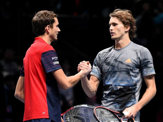 Daniil Medwedew und Alexander Zverev. Daniil Medwedew und Alexander Zverev.