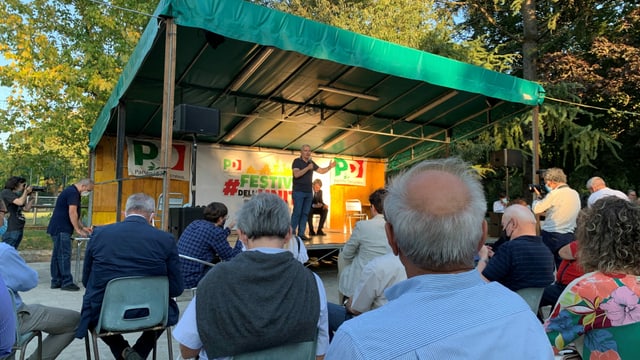 Wahlkampfveranstaltung in Florenz. Wahlkampfveranstaltung in Florenz.